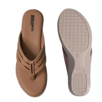Stepee soft padding comfort slippers for women - Tan