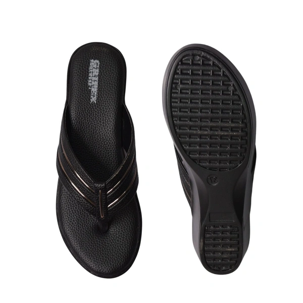 Stepee soft padding comfort slippers for women - Black