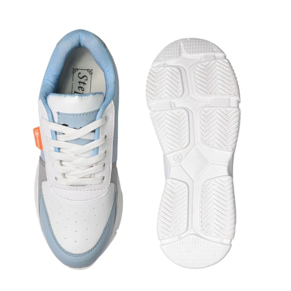 Stepee Comfotable Lightweight Casual Lace-Up Sneaker for Women/Girls - Blue