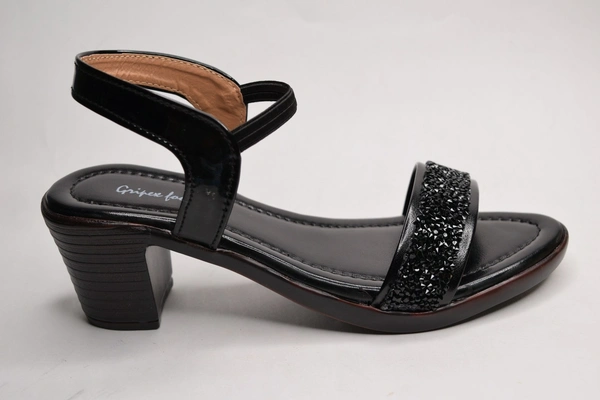 stepee Women Black heel sandals - Black