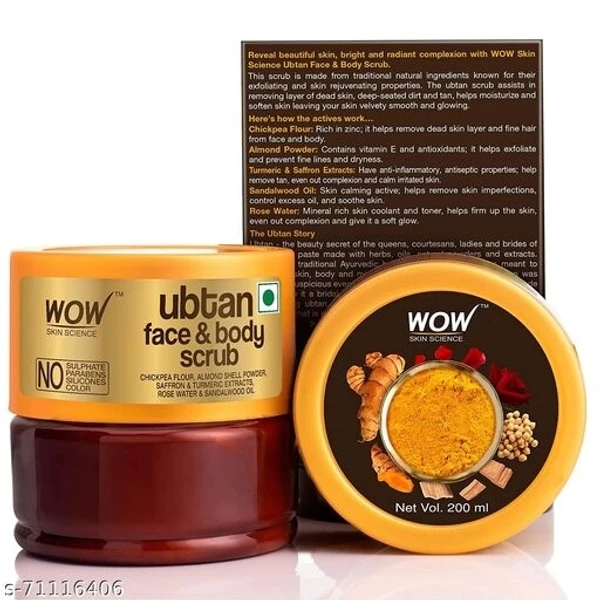 GBPb-71116406 WOW Skin Science Ubtan Face & Body Scrub - Almond, Scrub