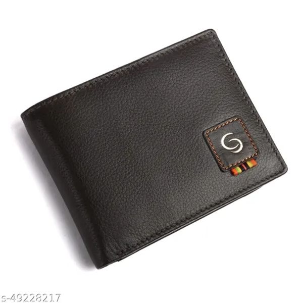 GAa-49228217  Men's Wallet Leather Purse Leather Wallets - Bronze, Free Size