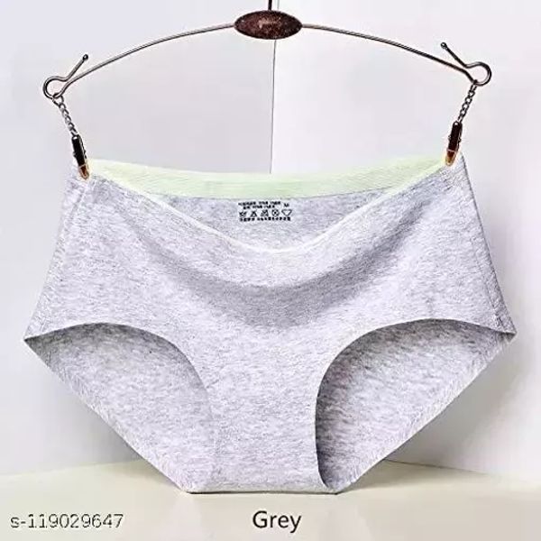 GIWb-1190647 Woman Ice Silk Mid-Waist Panties Pack -2 - Athens Gray, L