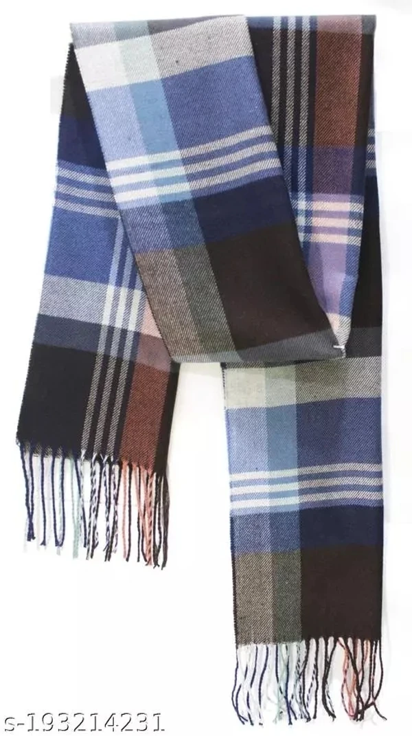 GWSc- 193214231 Alexvyan Check Pattern Winter Stoles Muffler, Soft And Warm - Multicolor, Free Size