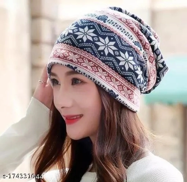 GWSc- 174331044 Alexvyan Ponytail Beanie Winter Cap Bandanas Head Wear  Knit Cap - Multicolor, Free Size