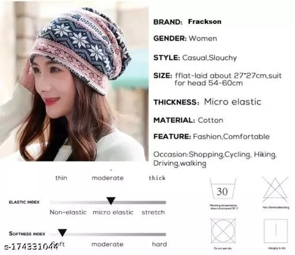 GWSc- 174331044 Alexvyan Ponytail Beanie Winter Cap Bandanas Head Wear  Knit Cap - Multicolor, Free Size