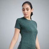 GWb-11209 Lycra Blend Round Neck T-Shirts for Women - L