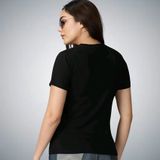 GWb-11210 Half Sleeve Black T-Shirt For Girls & Women's  - XXL