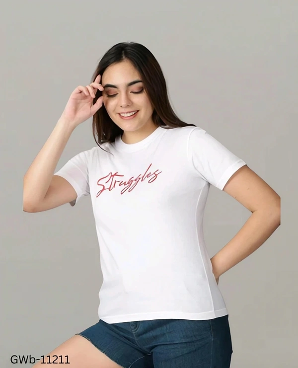 GWb-11211 Trendy Cotton T-Shirts For Women  - L