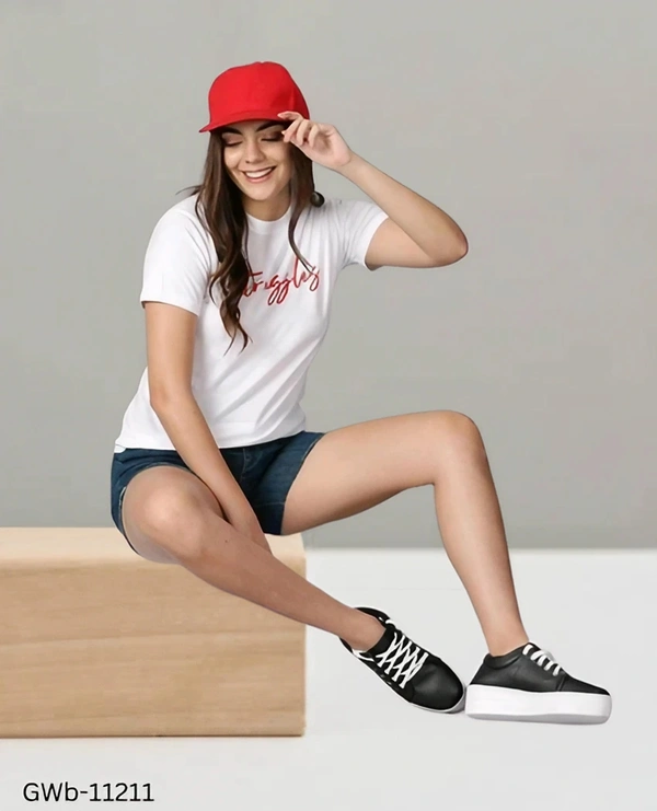 GWb-11211 Trendy Cotton T-Shirts For Women  - L