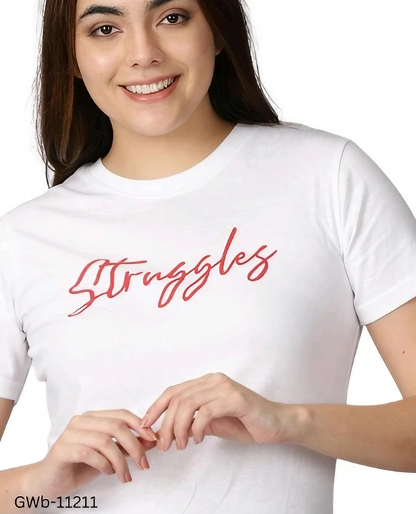 GWb-11211 Trendy Cotton T-Shirts For Women  - L