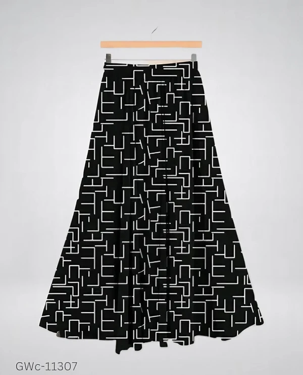 GWc-11307 Rayon Fabrics Skirt  - Free Size
