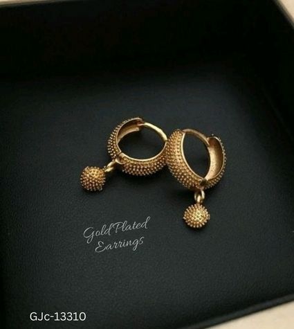 Dual Color Pearl Work Traditional Gold Plated Earrings