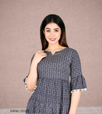 GWWc-20302 Printed Top For Womens - M