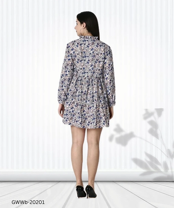 GWWb-20201 Rayon Fit and Flare Western  Dress - S