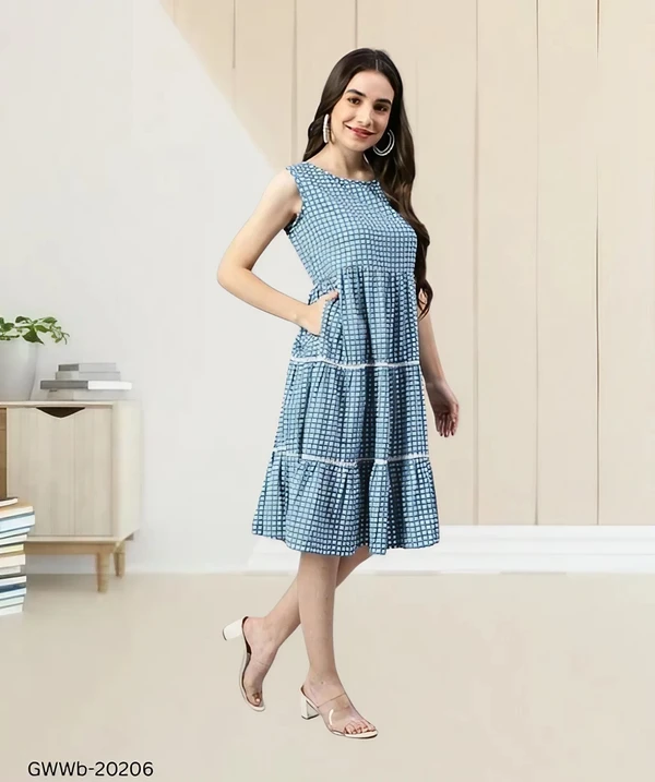 GWWb-20206 Western Style Dress With Pocket  - XL