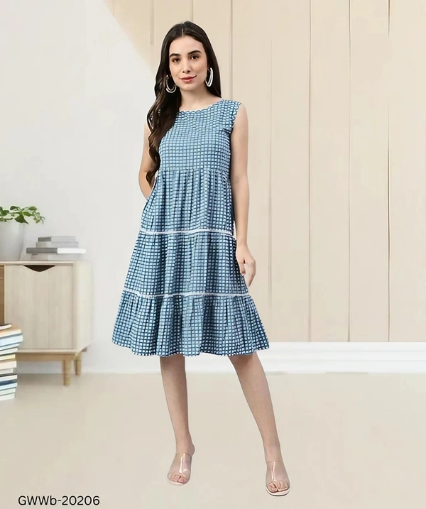 GWWb-20206 Western Style Dress With Pocket  - XXL
