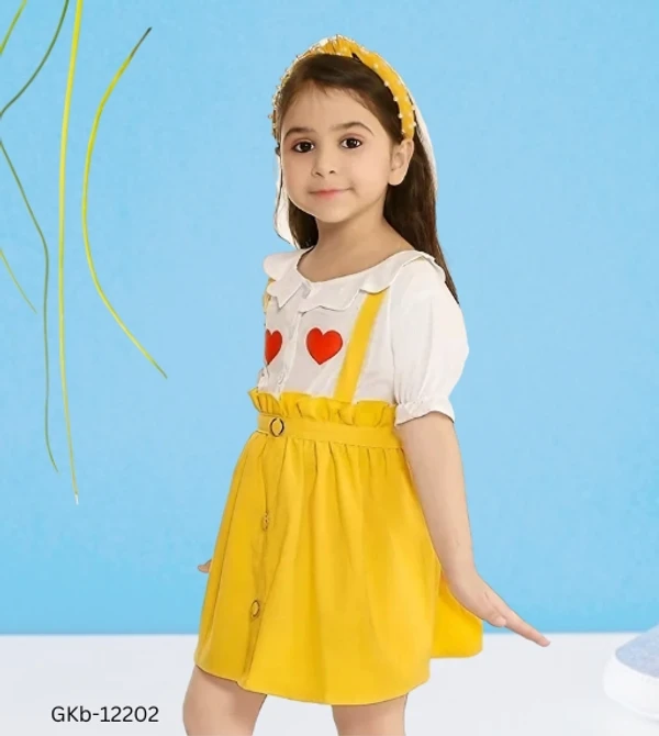 GKb-12202 Stylish Cotton Blend Frock For Girls - 2-3 Years