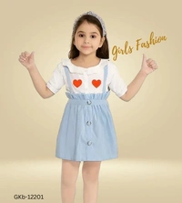 GKb-12201 Half Sleeve Frock For Girls - 3-4 Years