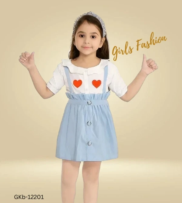 GKb-12201 Half Sleeve Frock For Girls - 3-4 Years