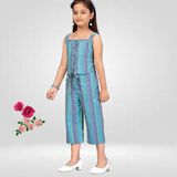 GKb-12208 Striped Pattern Top and Pants For Girls  - 4-5 Years