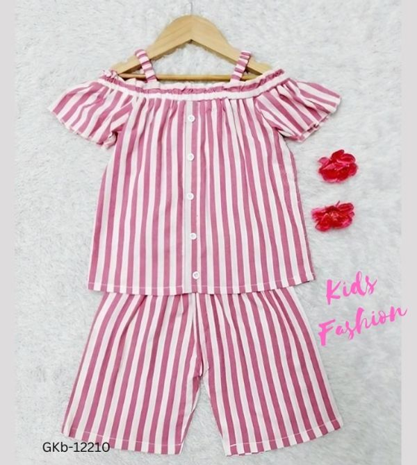 GKb-12210 Cotton Striped Dress For Girls - 1-2 Years