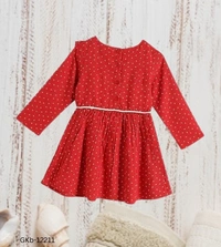 GKb-12211 Casual Wear Cotton Frock For Girls  - 4-5 Years