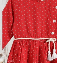 GKb-12211 Casual Wear Cotton Frock For Girls  - 4-5 Years