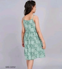 GKb-12212 Rayon Printed knee length Dresses For Girls  - 13-14 Years
