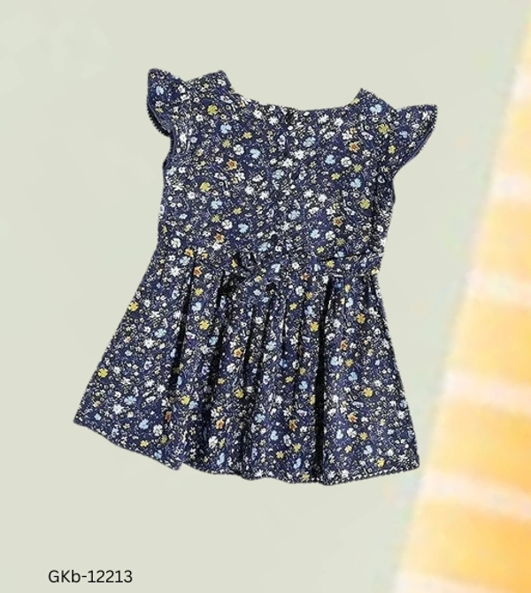 GKb-12213 Casual Fit And Flair Printed Frocks  - 3-4 Years
