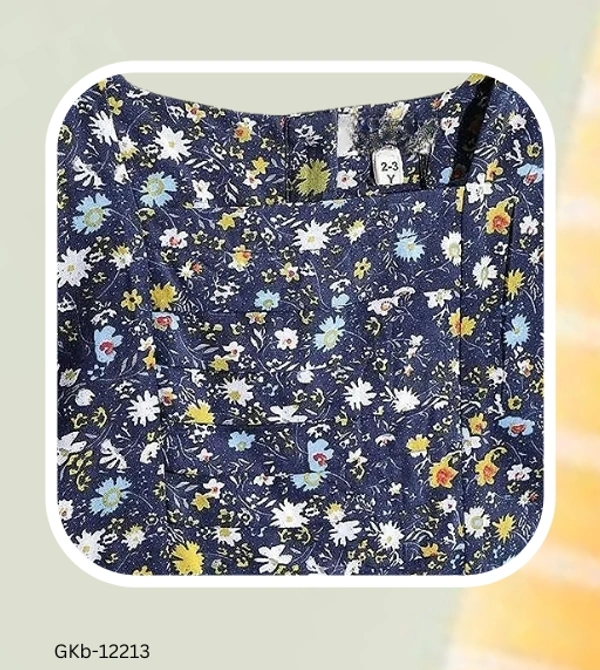 GKb-12213 Casual Fit And Flair Printed Frocks  - 3-4 Years