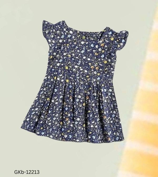 GKb-12213 Casual Fit And Flair Printed Frocks  - 4-5 Years