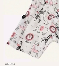 GKb-12215 Short Sleeves Cotton Dress For Girls  - 2-3 Years