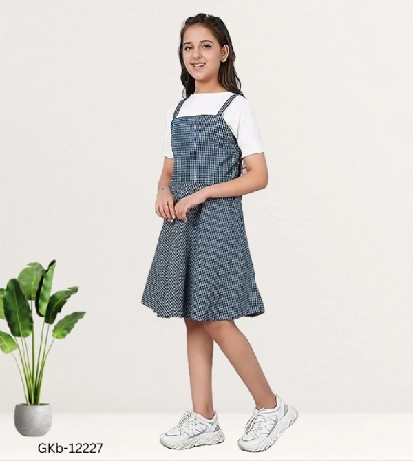 GKb-12227 Printed Cotton Frock For Girls  - 8-9 Years