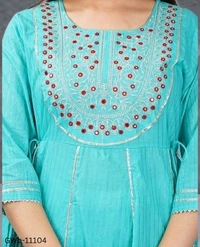 GWa-11104 Women Cotton kurta Sharara & Dupatta Set - XL