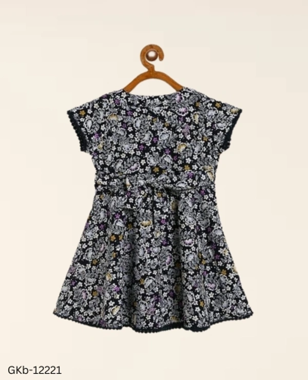 GKb-12221 Round Neck Fit & Flair Dresses  - 3-6 Month