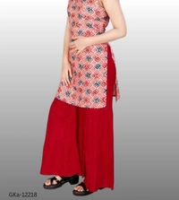 GKb-12218 Rayon Printed Top With Plazzo - 7-8 Years