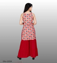 GKb-12218 Rayon Printed Top With Plazzo - 12-13 Years