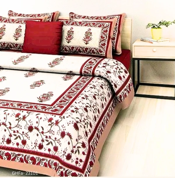 GHFa-23101 Trendy Cotton Double Bedsheets  - Queen