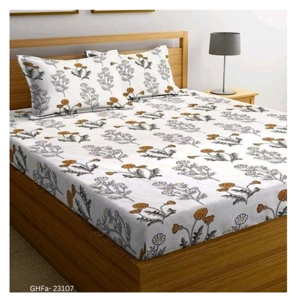 GHFa-23107 Premium Cotton Double Bedsheets  - Queen