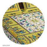 GHFa-23118 Cotton Double Bedsheet With Pillow Cover - Double, Yellow Multi