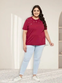 GWPa- 28103 Stylish Women's Embroiderd Top - 4XL