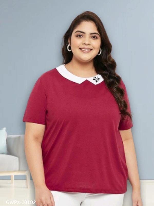 GWPa- 28102 Women's Plus Size Embroiderd Top - 3XL