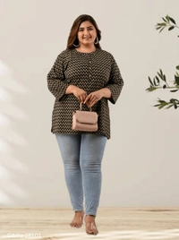 GWPa-28101 Multicolour Plus Size Top  - 4XL