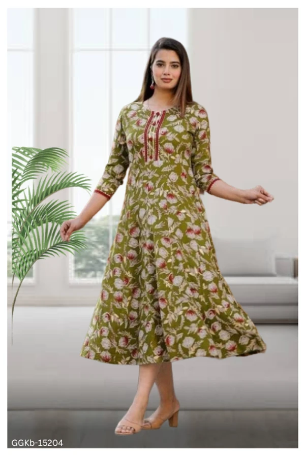 GGKb-15204 Anarkali Long Kurti For Women's - 5XL