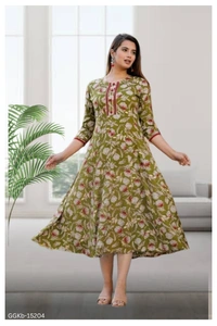GGKb-15204 Anarkali Long Kurti For Women's - L