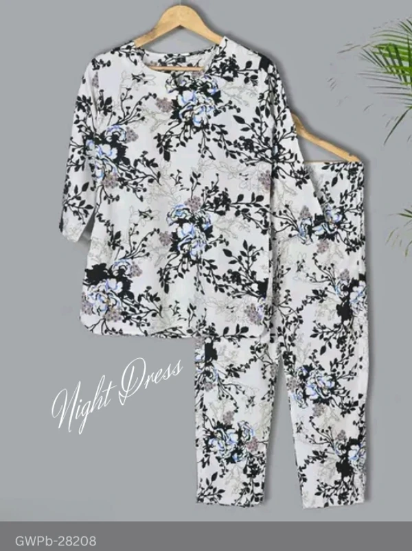 GWPb-28208 Printed Rayon Night Wear For Girls - M