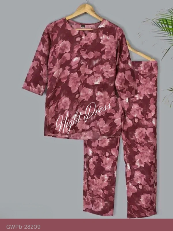 GWPb-28209 Women's Rayon Night Suit  - L