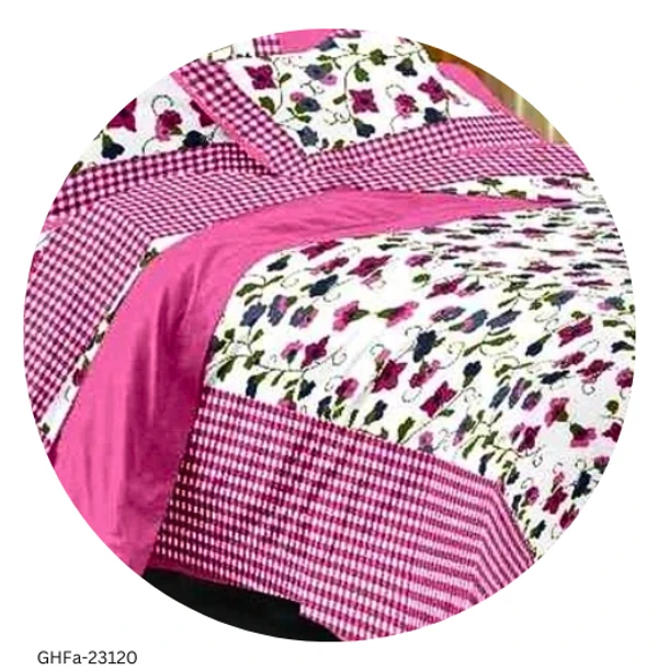 GHFa-23120 Jaipuri Pure Cotton Double Bed Bedsheet  - Queen