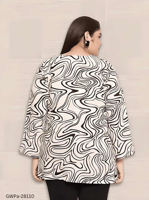 GWPa-28110 Polyester Printed Tops For & Women & Girl  - XL